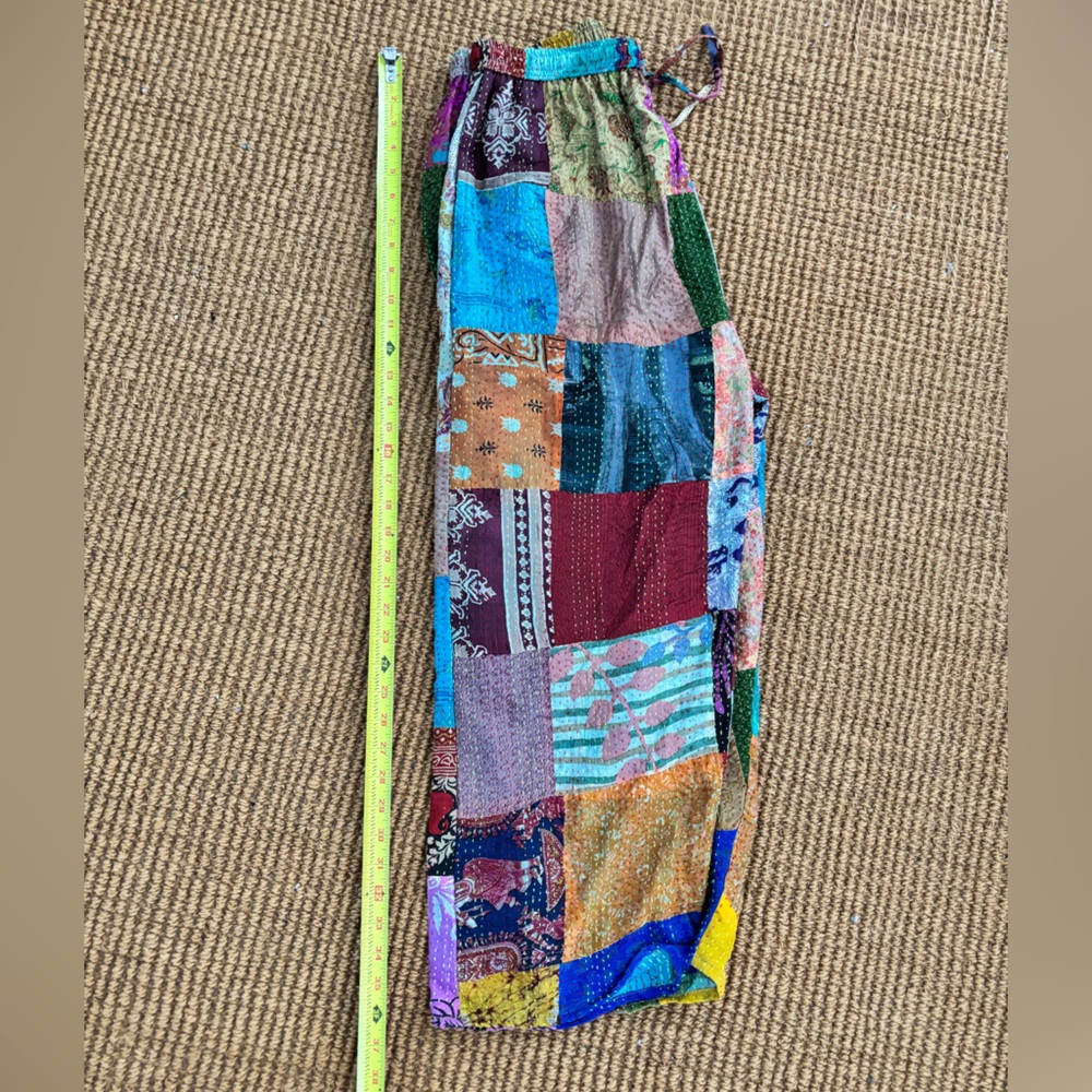 Silk Boho Patchwork Pants - image 6